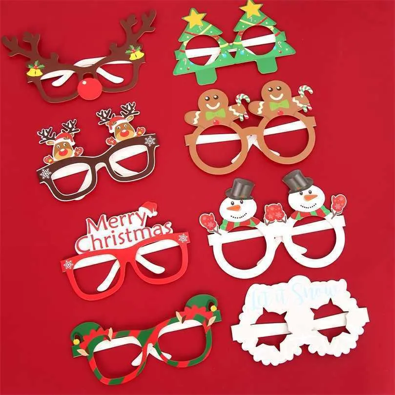 Decoraciones navideñas Gafas de Papá Noel Feliz para el hogar Adornos colgantes Navidad Regalos de Navidad Año 220926