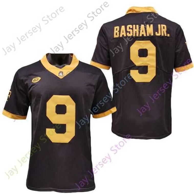 MITCH 2020 NEW NCAA WAKE FOREST DEACONS JERSEYS 9 CARLOS BASHAM JR.フットボールジャージーブラックサイズの若者すべてがステッチされています