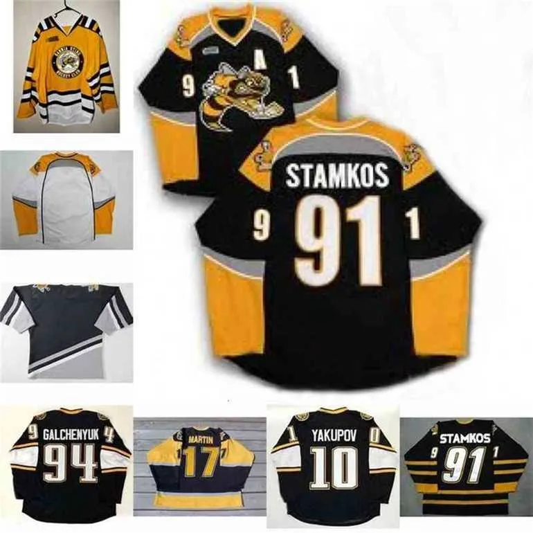 Gla Thr Sarnia Sting Jersey 91 Steven 17 Martin Stamkos 94 Alex Galchenyuk 10 Nail Yakupov Maillot de hockey pour jeunes hommes et femmes