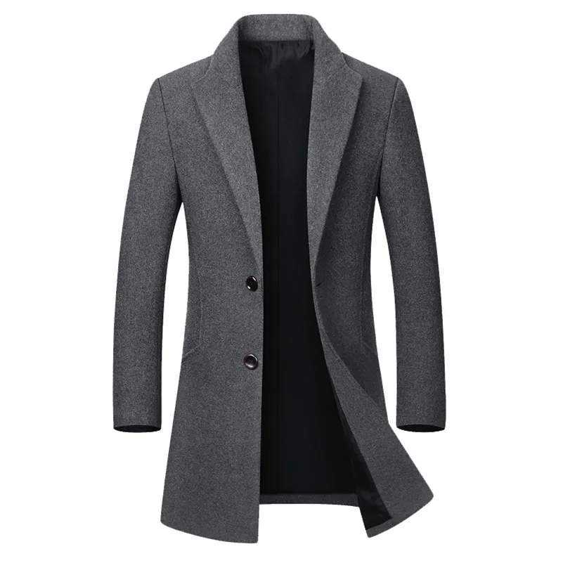 Giacche da uomo Giacca in lana Grand Addensare Cappotti Casual Slim Fit Colletto rovesciato Moda Trench maschile Abbigliamento di marca da uomo SA624 220924