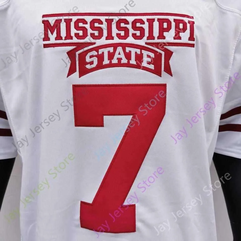 2020 New NCAA Mississippi State Bulldogs MSU Jerseys 7 Stevens College Football Jersey White Size Youth Adult All Stitched Embroidery