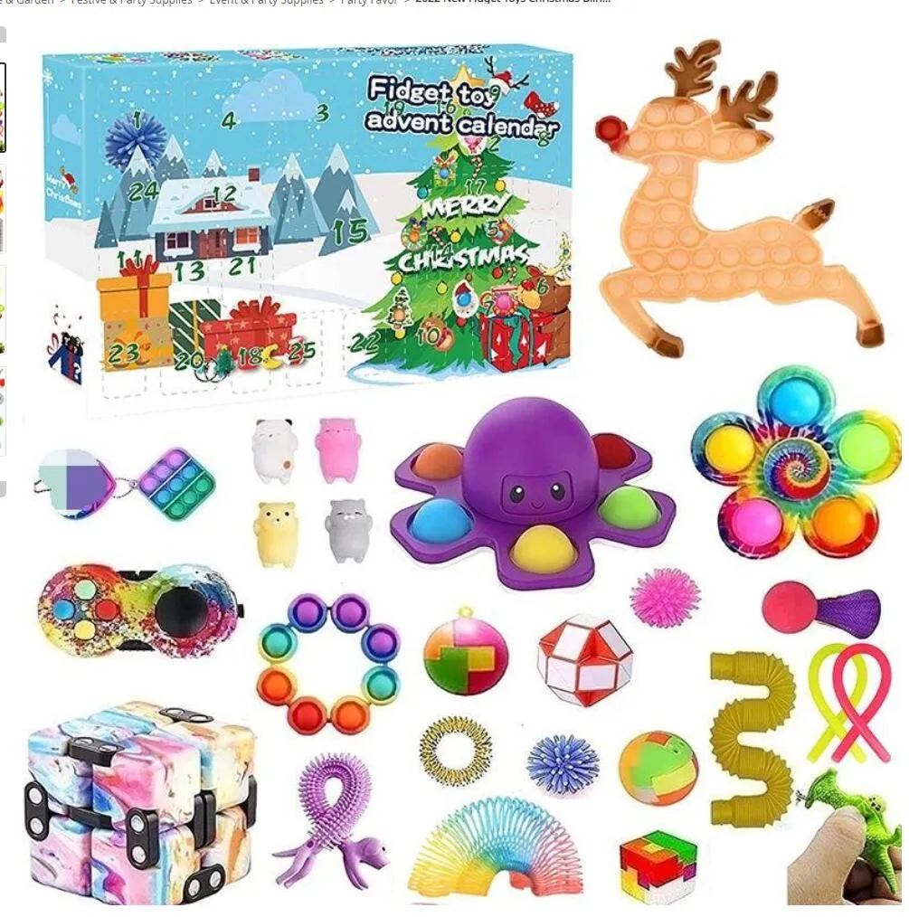 2023 New Party Fidget Toys Christmas Blind Box 24 Days Advent Calendar
