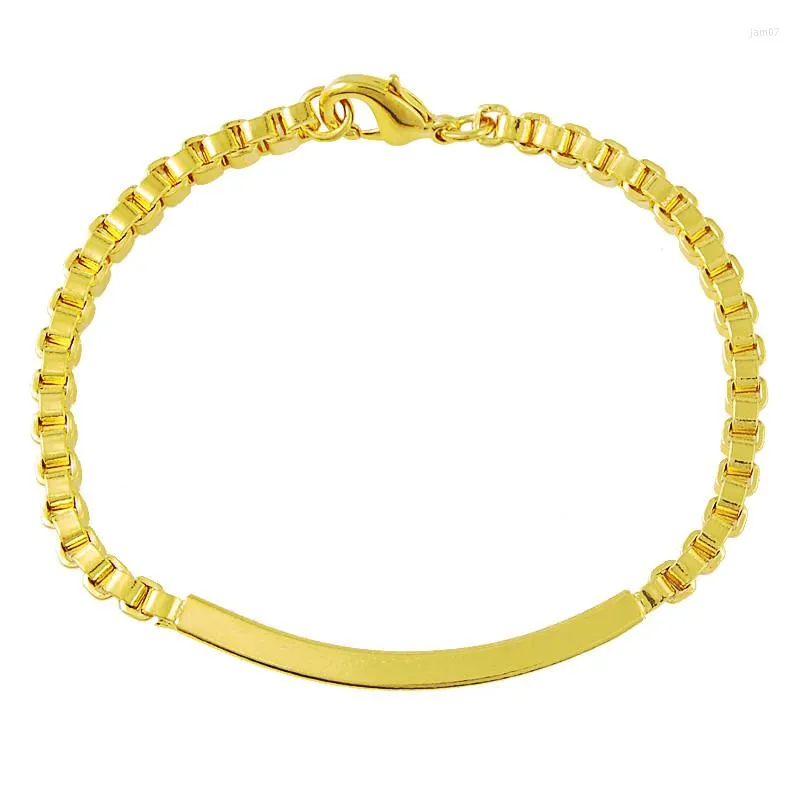 Lien Bracelets En Gros 24k Or Bracelet Boîte De Mode Chaîne À La Main Pour Femmes Hommes Bijoux De Luxe