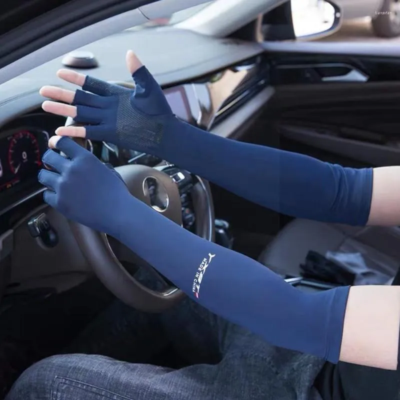 Коленные прокладки перчатки с охраной охрана ледяная ткань крышка ткани велосипедное шелк на открытом воздухе прохладный летний UV Sport H3Z9