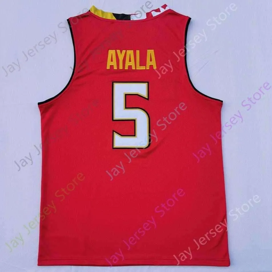 2020 New NCAA Maryland Terrapins Stats Jerseys 5 Eric Ayala College Basketball Jersey Size Youth Adult All Stitched