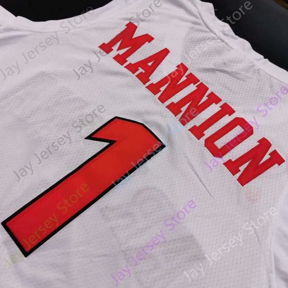 2020 New NCAA  Wildcats Jerseys 1 Nico Mannion Basketball Jersey College All Stitched and Embroidery White Red Navy