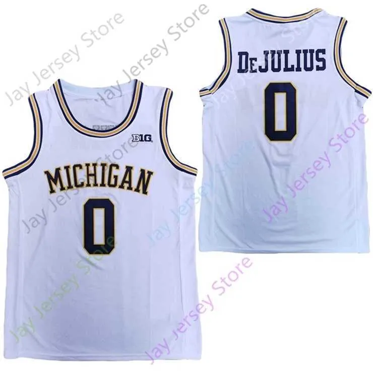 Митч 2020 Новый NCAA Michigan Wolverines Jerseys 0 Дэвид Дежулиус колледж баскетбол Джерси белый размер молодежный взрослый