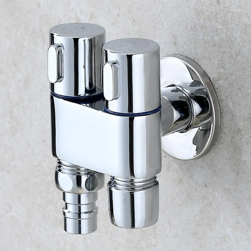 Grifos de lavabo de baño Espesar Válvula triangular Grifo 1 en 2 Salida Divisor de agua Interruptor de control dual Pistola rociadora para inodoro Lavadora de doble uso