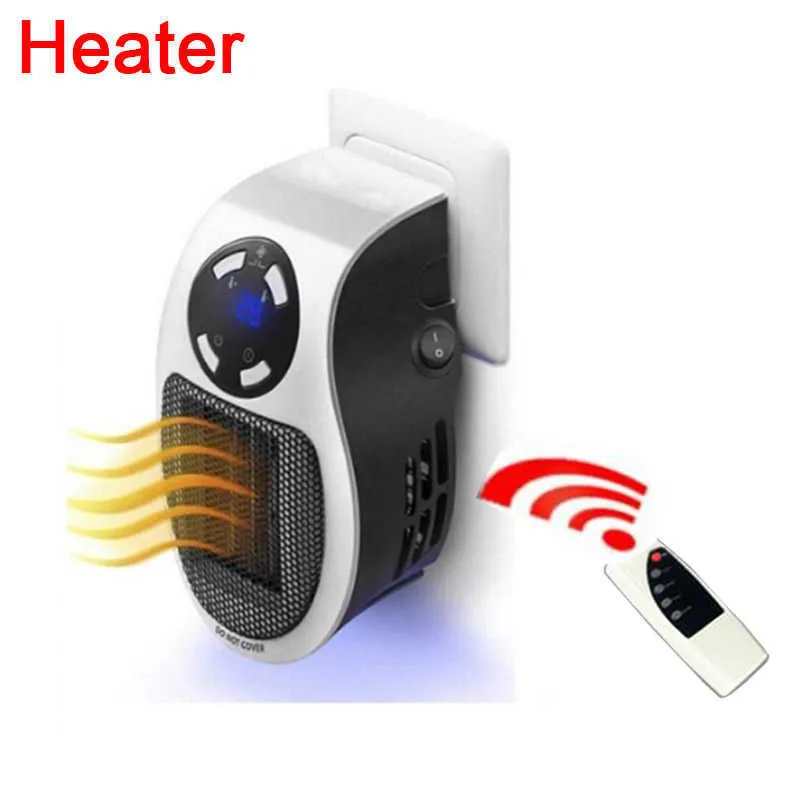 휴대용 전기 히터 플러그 벽 히터 룸 난방 난로 가정용 라디에이터 원격 따뜻한 기계 500W 장치