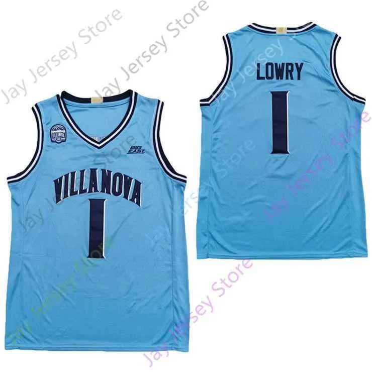 Mitch 2020 NY NCAA Villanova Wildcats Jerseys 1 Lowry College Basketball Jersey Baby Blue Size Youth All Stitched