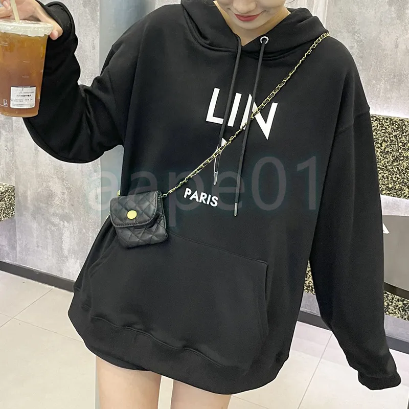 Womens Classic Logo Print Hoodies Mens Long Sleeve Polos Tops Lady Hip Hop Streer Hooded Sweater Size S-L