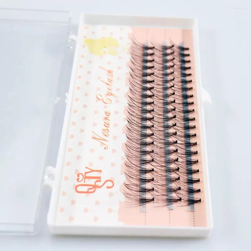 Faux cils collés Cluste Lashes 3D 6D 10D Extensions de cils 0,7 mm d'épaisseur véritable bande de vison style naturel individuel