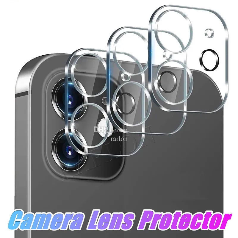 Protetores de tela de cobertura completa 3D lentes de câmera transparentes transparentes vidro temperado com protetor de círculo flash para iPhone 15 pro máximo 14 13 12 mini 11 atacado de fábrica