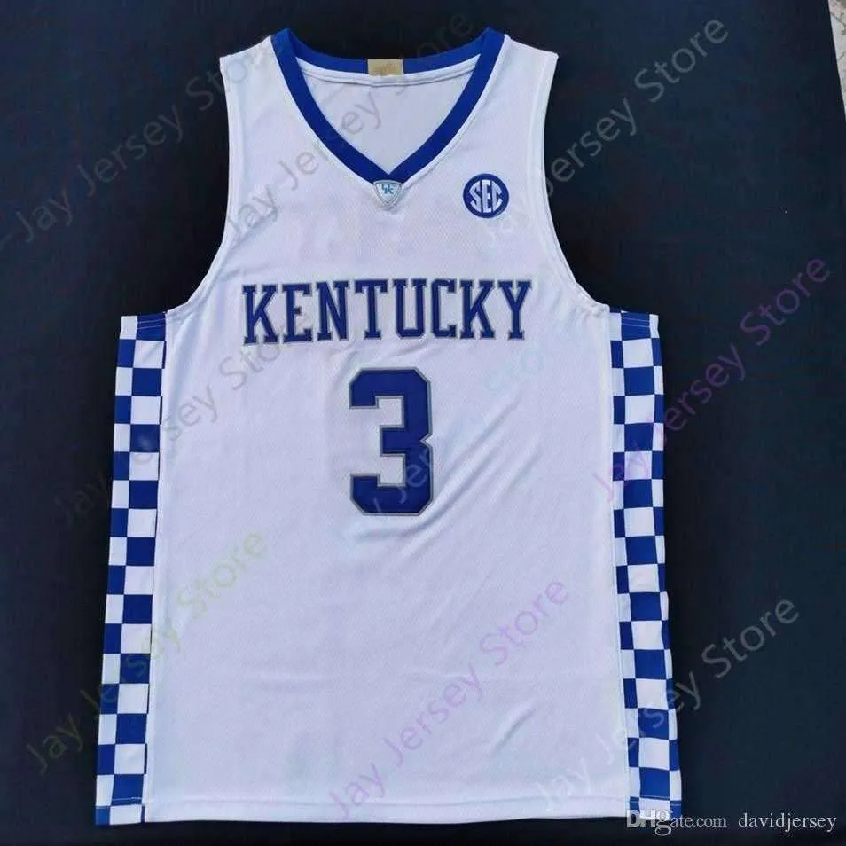 Custom Kentucky Basketball Jersey NCAA College Tyrese Maxey Immanuel Quickley Hagans Fox Gilgeous-Alexander Towns Wall Davis Rondo Murray