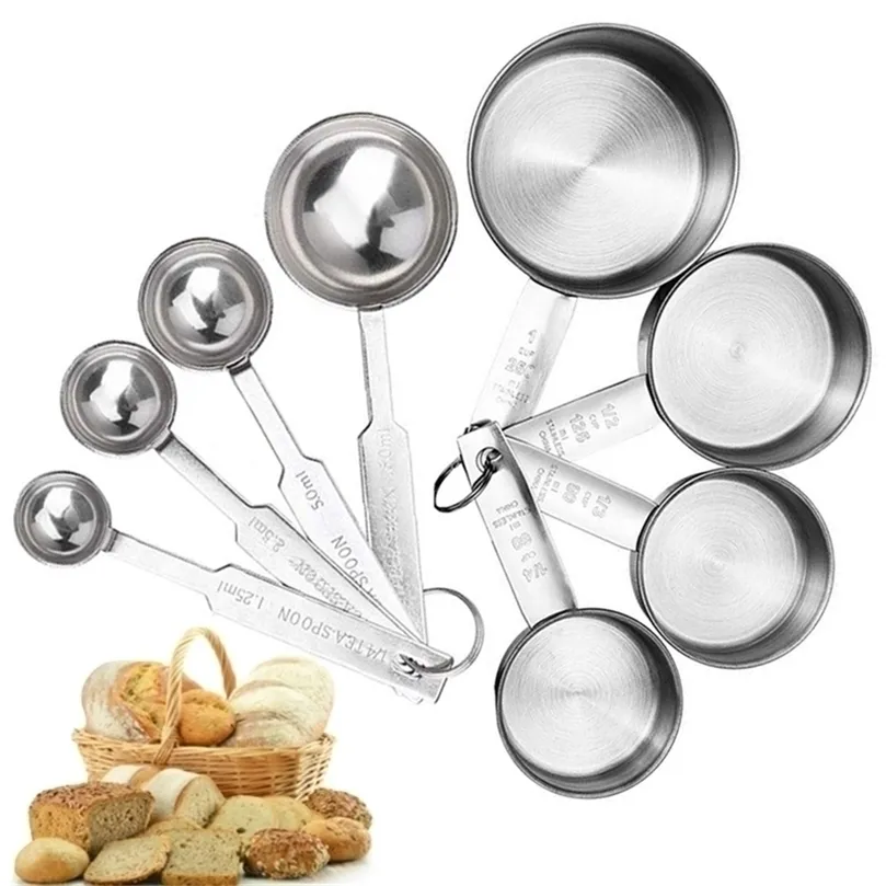 Strumenti di misurazione Tazze Set di cucchiai da cucina impilabili Cucchiai da tavola in acciaio inossidabile Casa e cucchiai 220922