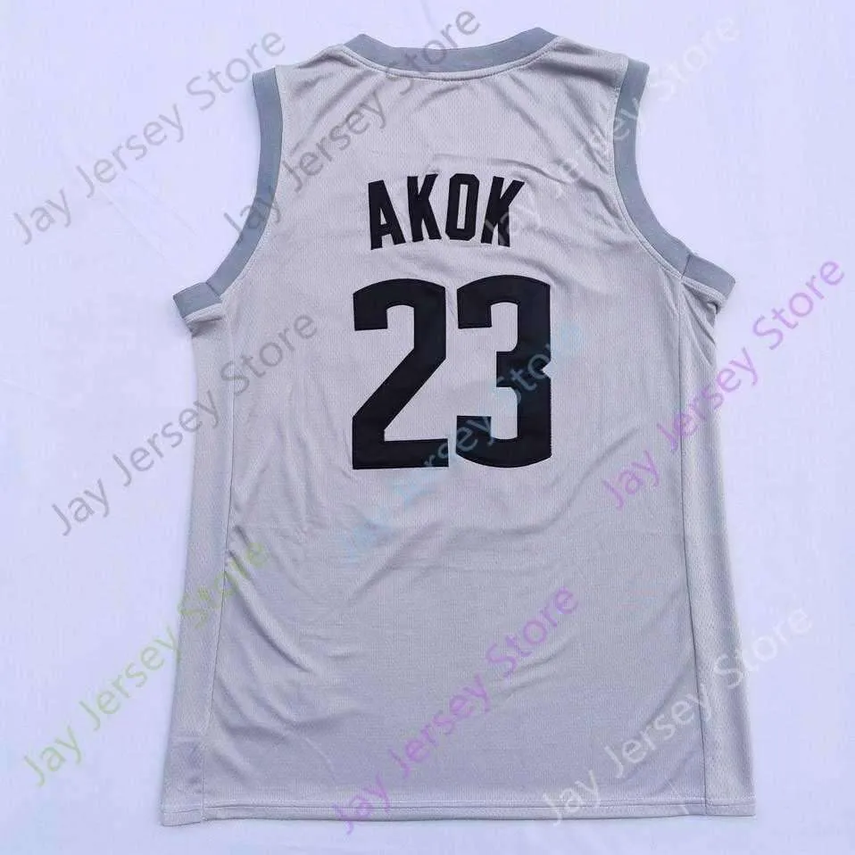 2020 New NCAA Connecticut UConn Huskies Jerseys 23 Akok College Basketball Jersey Grey Size Youth Adult