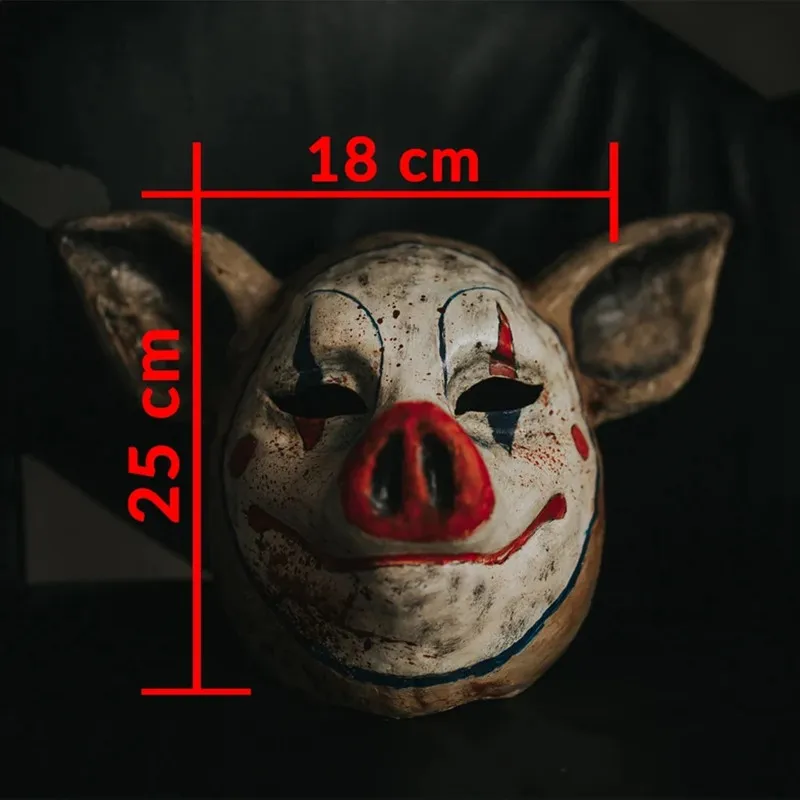 Maski imprezowe BULEX PROJEKT CLOWN PIG LATEX MASK FAY Animal Masks Horror Halloween Helmet Cosplay Costplay Masquerade Props 220926219W