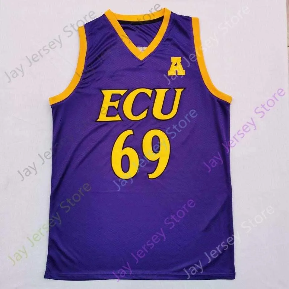 2020 New NCAA East Carolina ECU Pirates Jerseys 69 Drunk College Basketball Jersey Purple Size Youth Adult