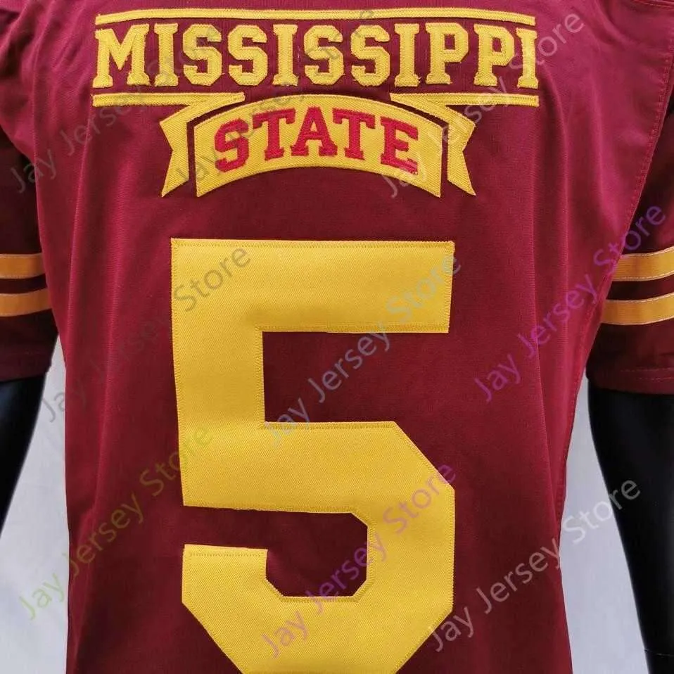 2020 New NCAA Mississippi State Bulldogs MSU Jerseys 5 Chauncey Rivers College Football Jersey Size Youth Adult