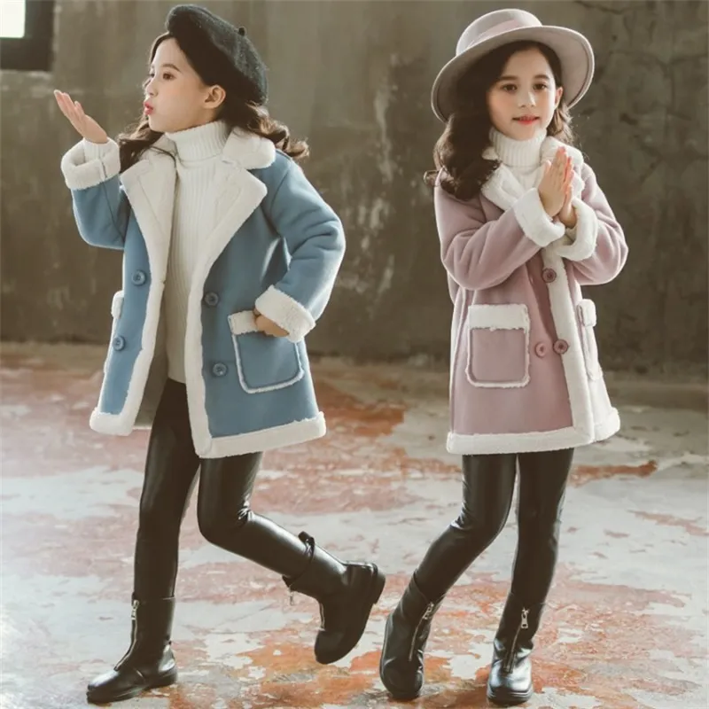 Childrens Wool Blends Coats for Girls Winter Teenager Snow Wear Fur Outerwear Jackets 6 7 8 9 10 11 12 14 Years Girls Coat 20220926 E3