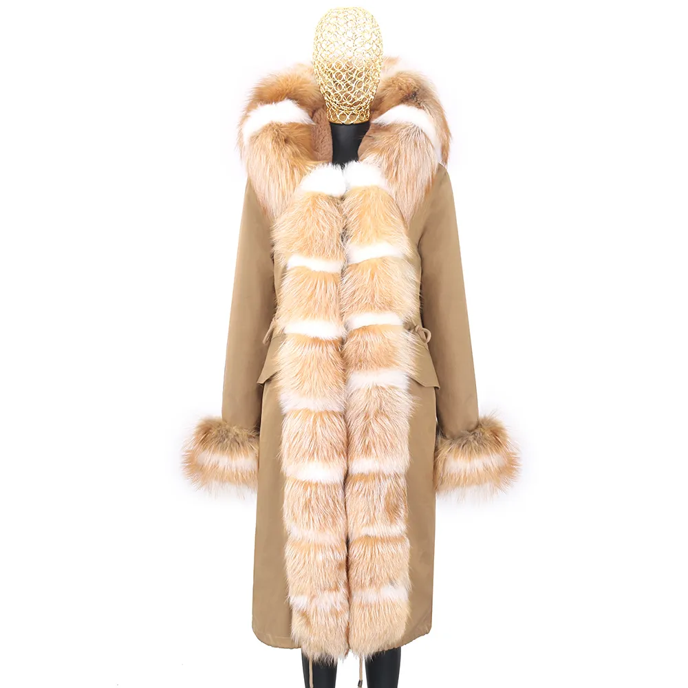 Pelliccia sintetica da donna Impermeabile X lungo Parka Giacca invernale Fodera rimovibile Cappotto reale Donna Capispalla caldo spesso naturale 220926