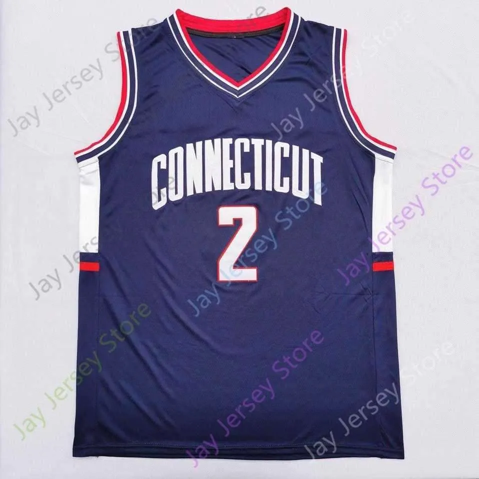 2020 New NCAA Connecticut UConn Huskies Jerseys 2 James Bouknight College Basketball Jersey Navy Size Youth Adult