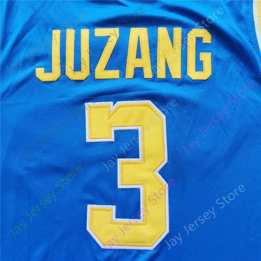 2021 Final Four 4 New NCAA College UCLA Jersey 3 Johnny Juzang Blue Size S-3XL Embroidery All Stitched