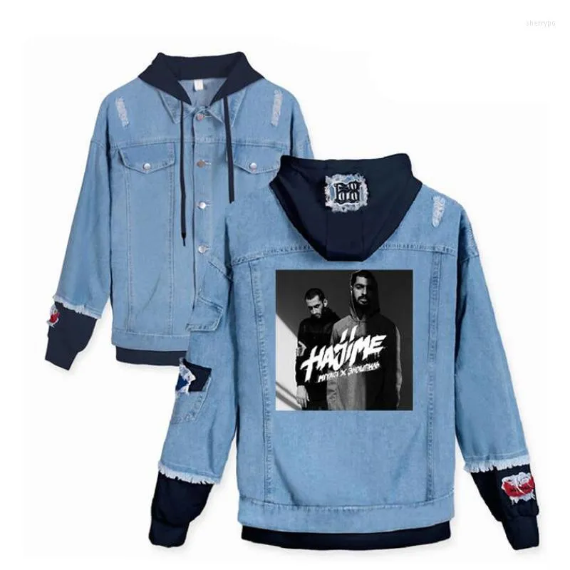 Vestes pour hommes Hajime MiyaGi Andy Panda Denim Veste Hommes Femmes Streetwear Hip Hop Hommes À Capuche Jean Mâle Casual Lâche Survêtement