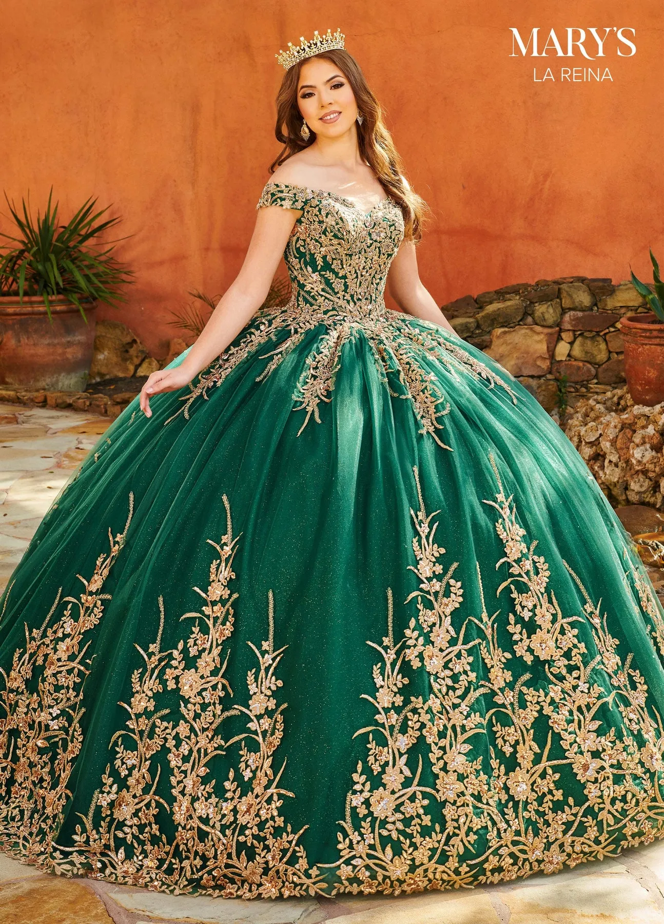 Robes de Quinceanera vertes sur l'épaule perlée or dentelle appliques robe de bal douce 16 robe de bal robe de soirée robes de soirée