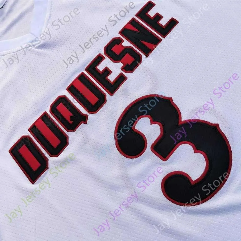2020 New NCAA DUQ Duquesne Dukes Jerseys 3 F. Hughes Basketball Jersey College White All Stitched Size Youth Adult