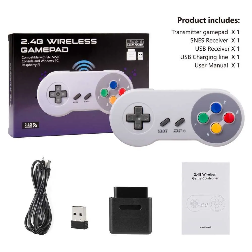 2 Controller Set USB Empfänger 2,4 GHz Wireless Gamepad – 2 Controller, 1 USB-Empfänger, Für PC & Android Connect To TV