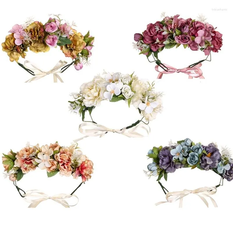 Headpieces X7YC Delicate Flower Decor Thin Side Crowns Bride Crown Hair Hoop Fashion Women Wedding Party Hairstyle Headwear Durable