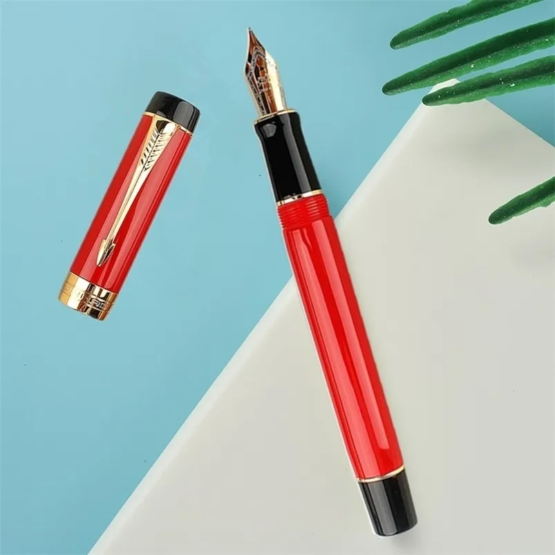 Stylos plume Jinhao 100 centenaire résine stylo plume rouge avec Jinhao EFFMBent Nib Converter écriture bureau d'affaires cadeau stylo à encre 220923
