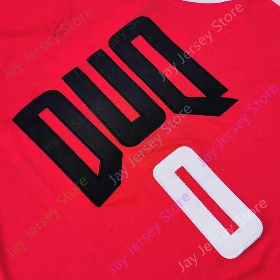 2020 New NCAA College DUQ Duquesne Dukes Jerseys 0 Tavian Dunn-Martin Basketball Jersey Red Size Youth Adult All Stitched