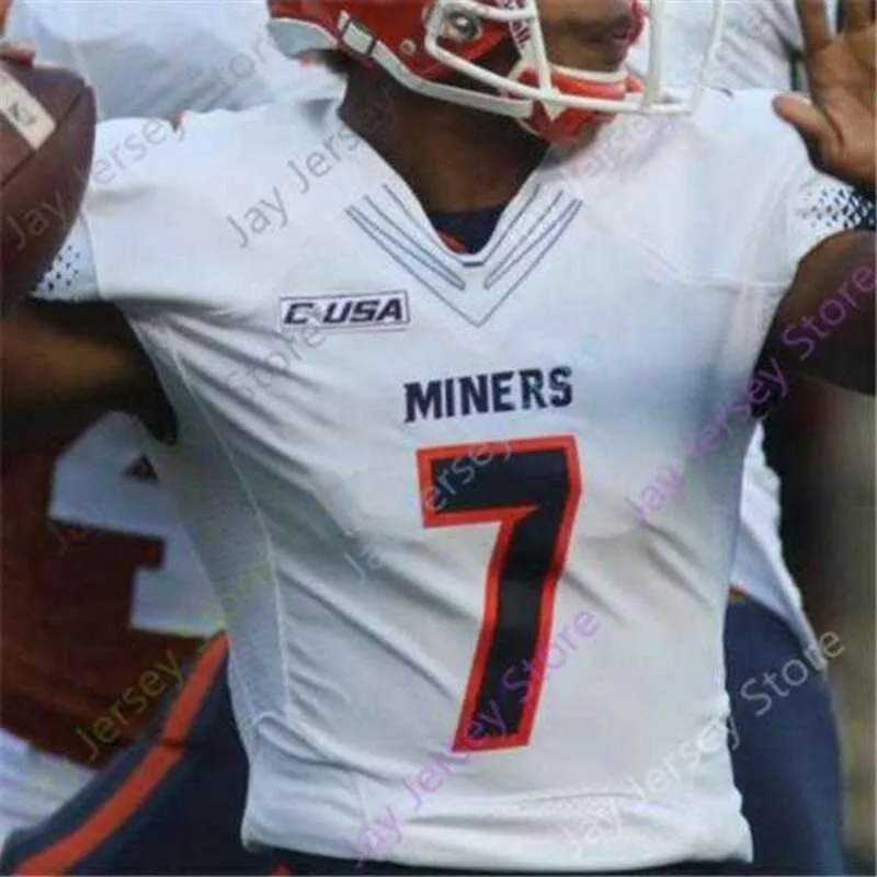 Custom 2020 UTEP Miners Football Jersey NCAA College Kai Locksley Treyvon Hughes Jacob Cowing Justin Garrett Tre