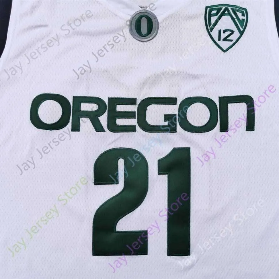 2020 New NCAA College Oregon Ducks Jerseys 21 Bol Basketball Jersey White Size Youth Adult All Stitched