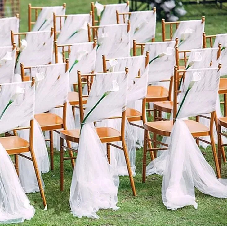 Sashes Romantic Garden Wedding Chair Cover Back Sashes Banquet Decor Natale Compleanno Formal Wedding Chair Sashes RRB15799