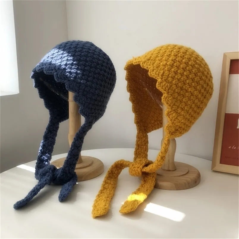 BeanieSkull Caps Hiver Femmes Chapeau Tricoté À La Main Femme Partie Cadeau Crochet Beanie s Cap 220923