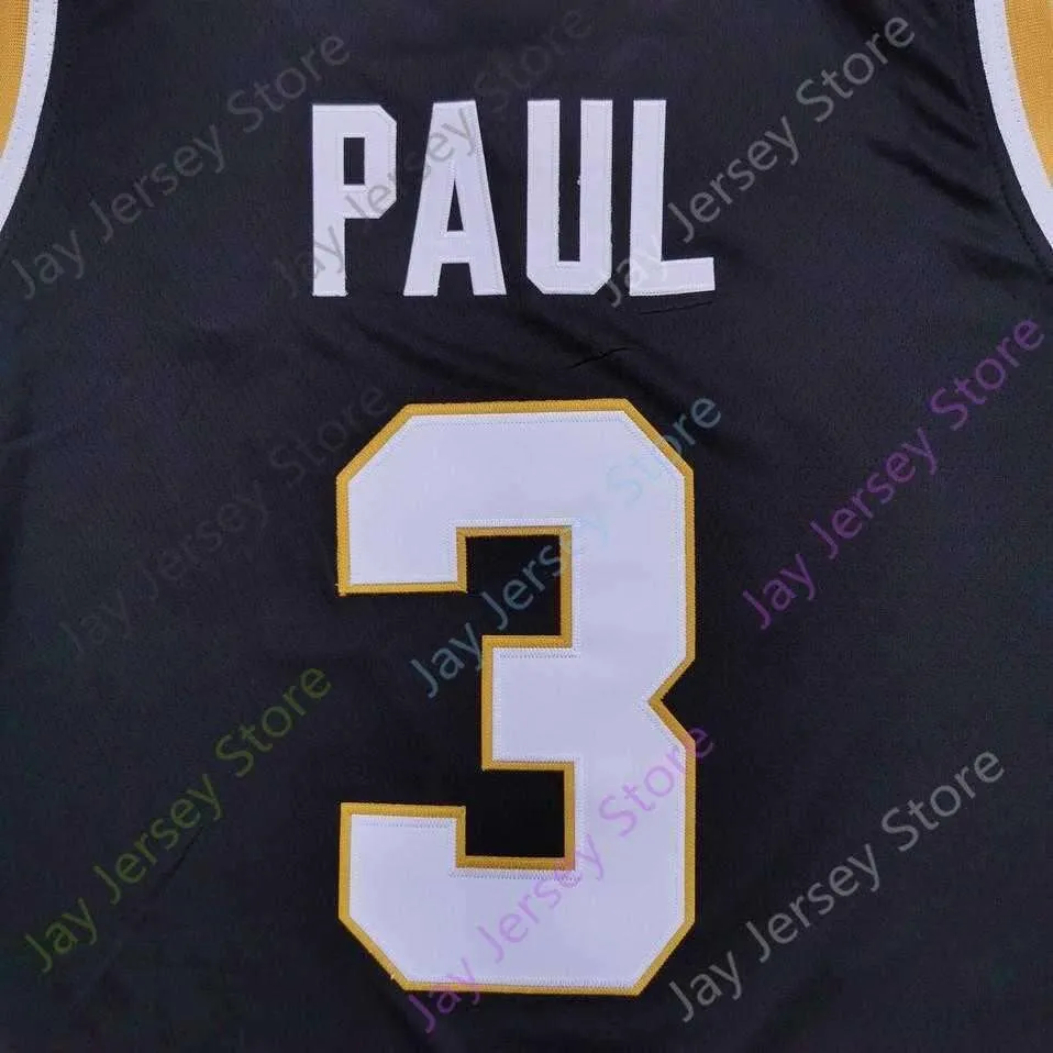 2020 New NCAA Wake Forest Demon Deacons Jerseys 3 Chris Paul College Basketball Jersey Black Size Youth Adult