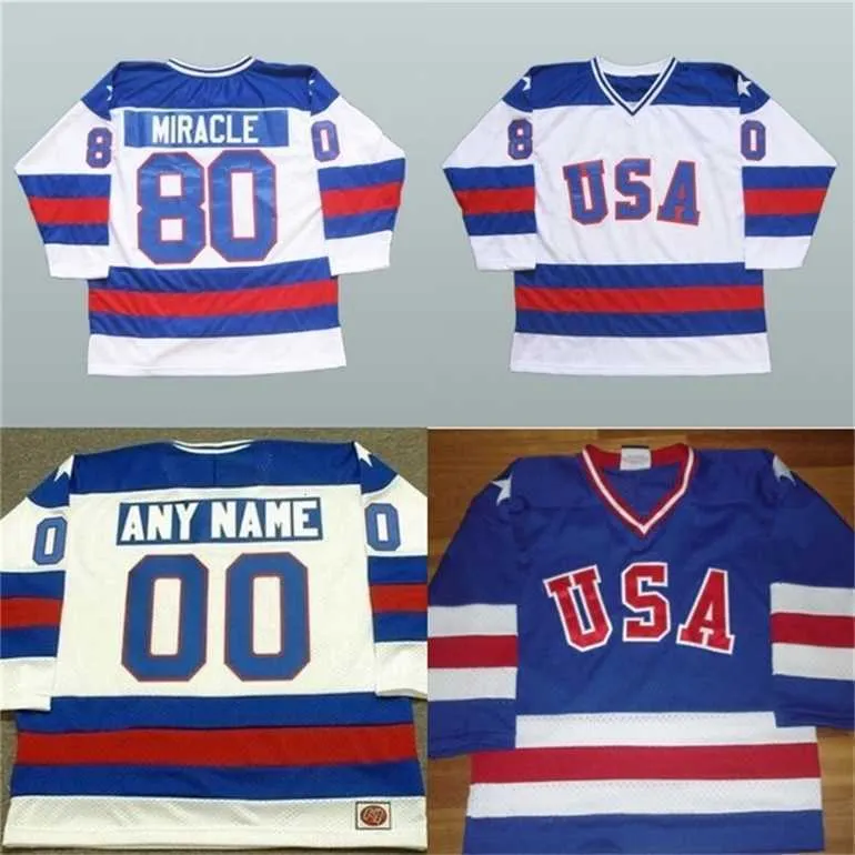 GLA MIT 1980 아이스 하키 유니폼에 기적 15 마크 우물 24 Rob McClanahan 28 John Harrington Mens 100% 스티치 미국 Hockey Jersey