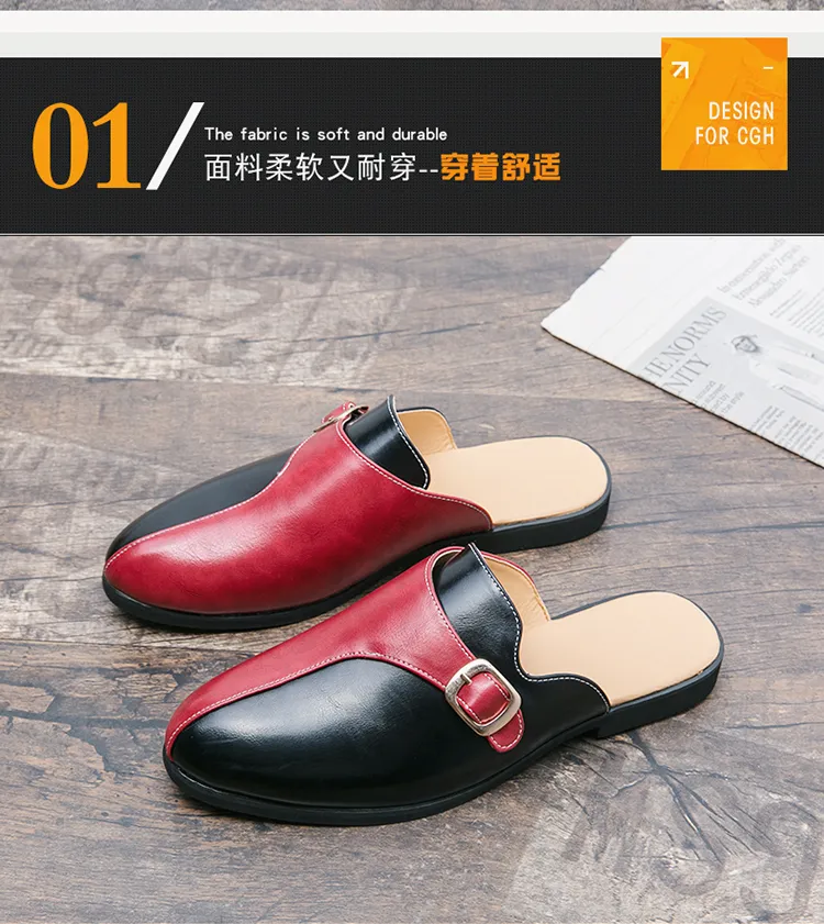 Mens open top heel shoes