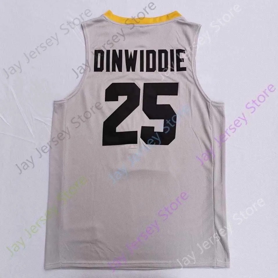 2020 New NCAA College Colorado Buffaloes Jerseys 25 Dinwiddie Basketball Jersey Grey Size Men Youth Adult