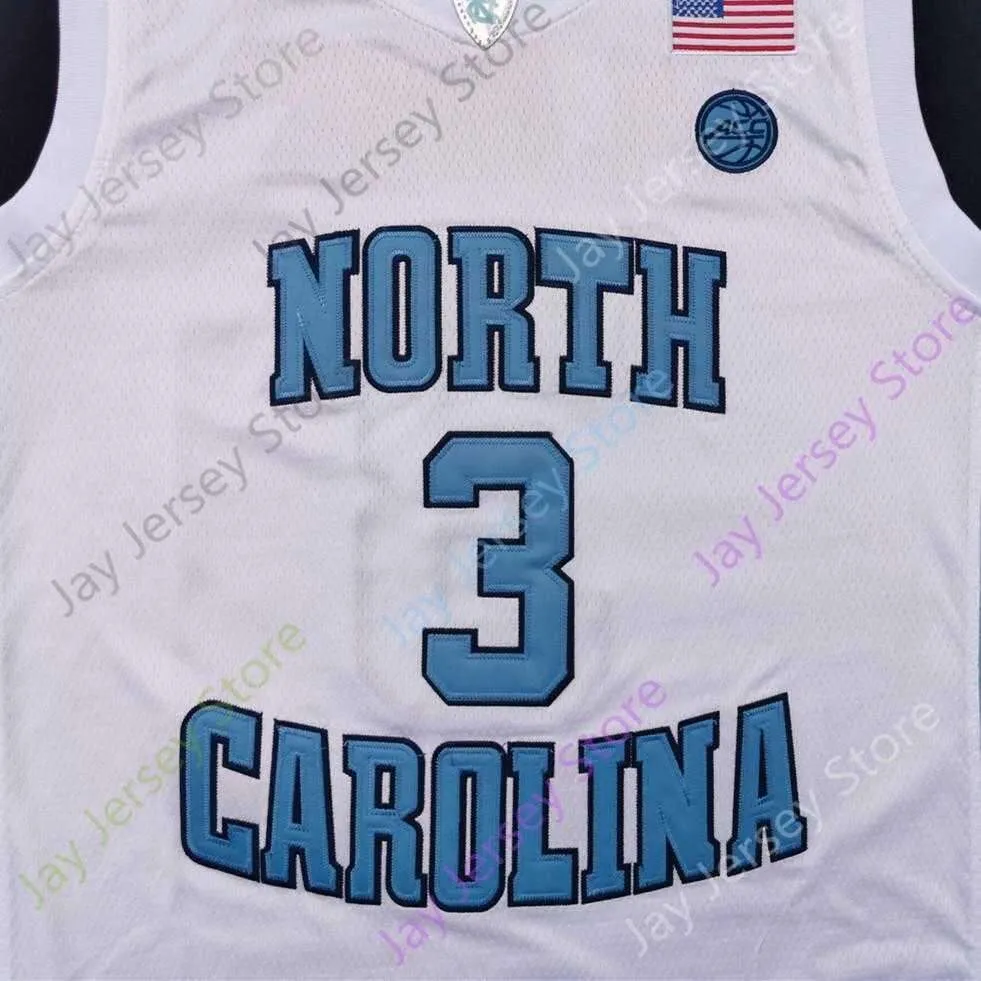 2020 New NCAA College North Carolina Jerseys 3 Andrew Platek Basketball Jersey White Size Youth Adult All Stitched