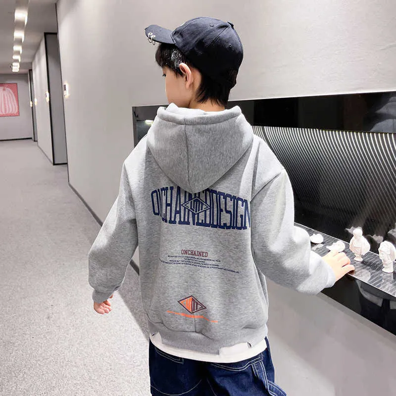 Pullover Fashion Boys Sweatshirt Hoodies Casual Streetwear Loose Harajuku Cool hoodie kläder för tonåringar 6 8 10 12 14 år 220924