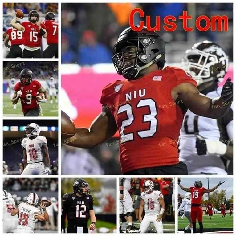 SJ NCAA College Jerseys Northern Illinois Huskies 11 George Bork 12 CJ Bowers 14 tårar 15 Childers 16 JD Harris 70 Marques Cox Custom Football