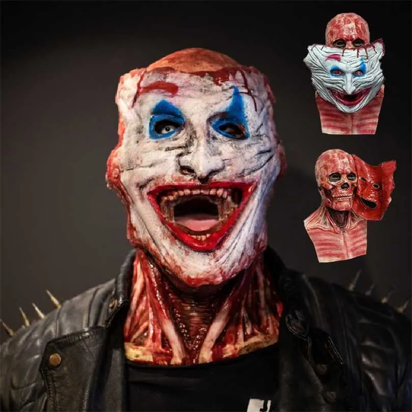 Party Masks Horror Halloween Scary Scream Skull Clown Masquerade avtagbar magnet Cosplay Biochemical LaTex 220926