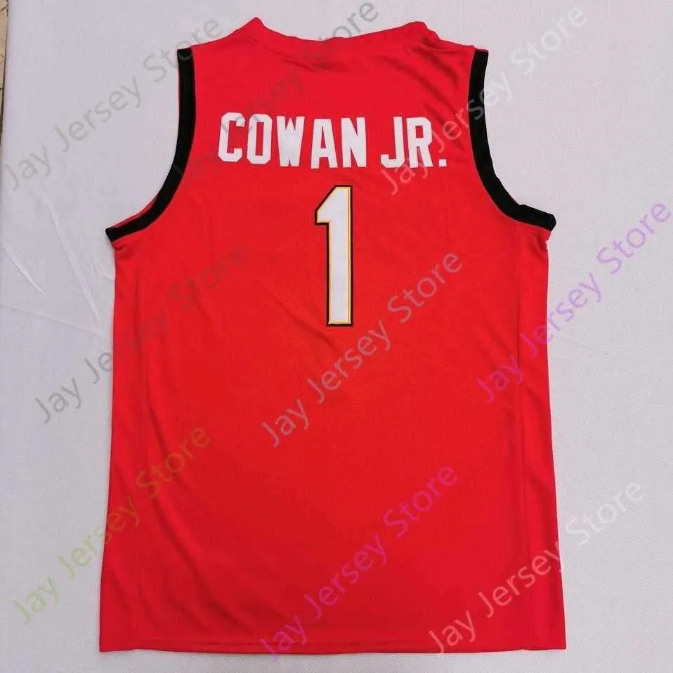 2020 New NCAA Maryland Terrapins Stats Jerseys 1 Anthony Cowan Jr. College Basketball Jersey White Red Size Youth Adult