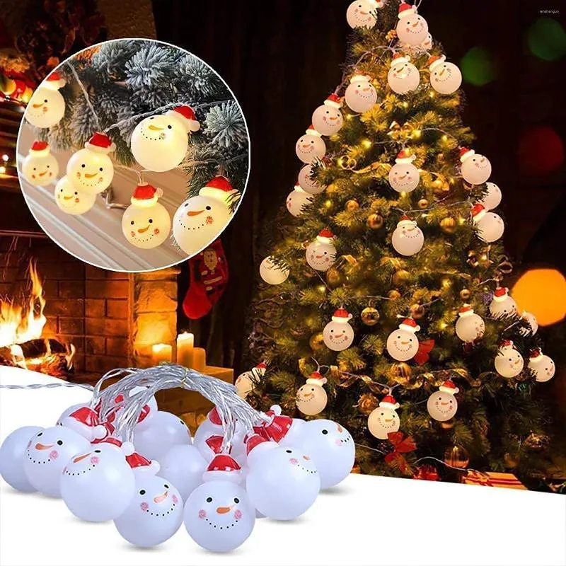 Christmas Decorations Snowman String Lights LED Decorative Battery Operated 2 Modes