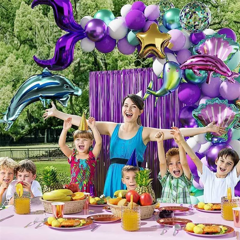 94pcs, Maca Violet Métal Violet Ballon Chaîne Thème Fête Fête