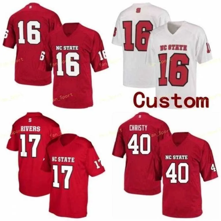 SJ NCAA College Jerseys NC State Wolfpack 7 Matthew McKay 15 Ryan Finley 19 CJ Riley 24 Zonovan Knight Custom Football Stitched